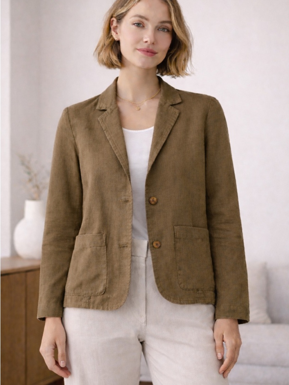 Eileen Fisher Organic Cotton Blazer | Minimalist Chic Jacket | XXS